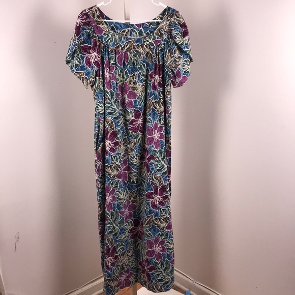 Hilo Hattie Dresses & Skirts - Hilo Hattie Purple Blue Floral Dress 2X Large